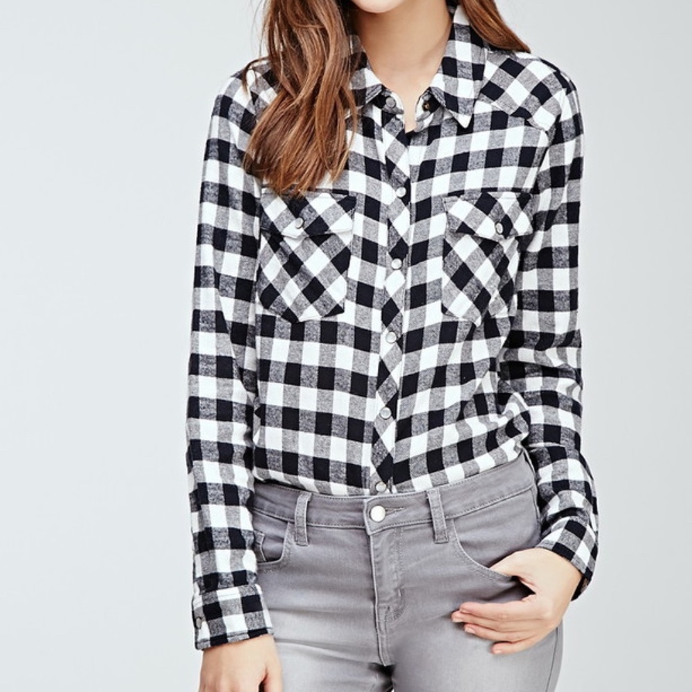 Flannel White and Black Checker shirt